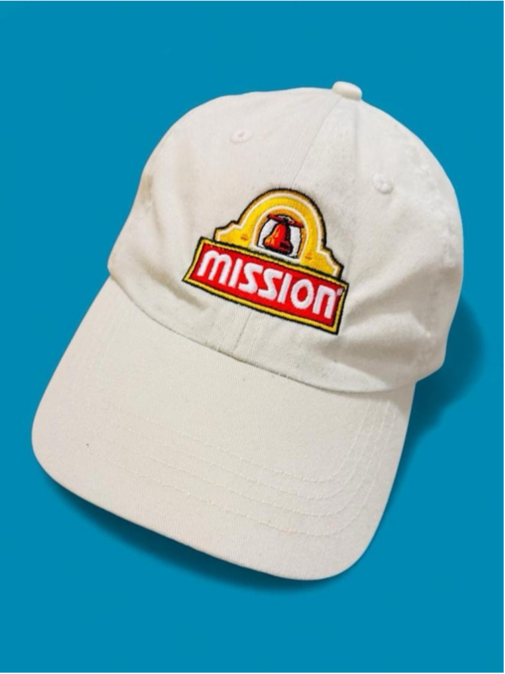 Mission Tortillas Logo Cream Embroidered Baseball Cap Adjustable Promo Hat